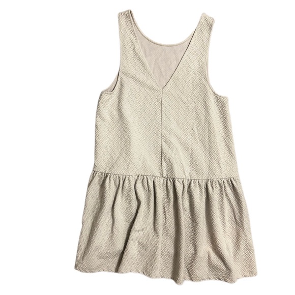 Free People Gray Sleeveless V-Neck Drop Waist Mini Oversized Dress Textured - Picture 4 of 12